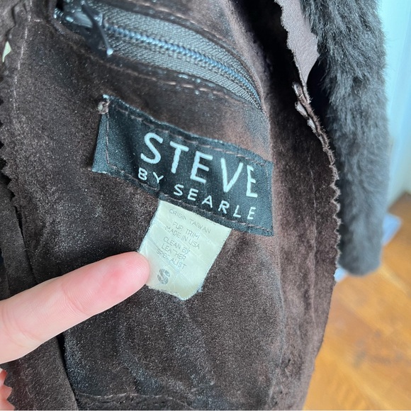 Steve by Searle Real Sheeing Sheepskin Chocolate Brown Coat - Picture 3 of 6